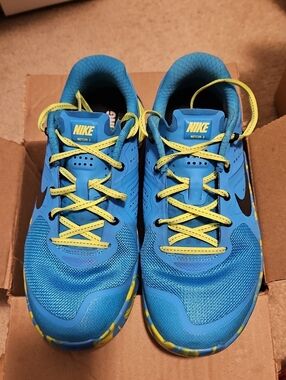 Nike Blue Training Shoes with Yellow Accents